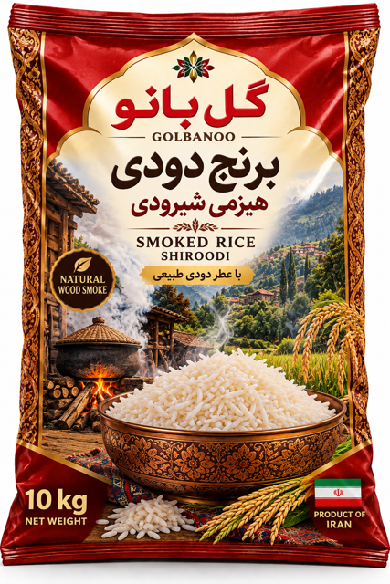 برنج هیزومی شیرودی ایرانی گل بانو 10 کیلویی